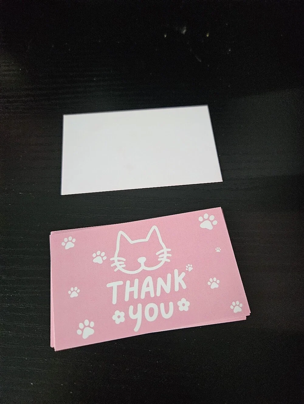 Pink Cat Face Thank You Cards